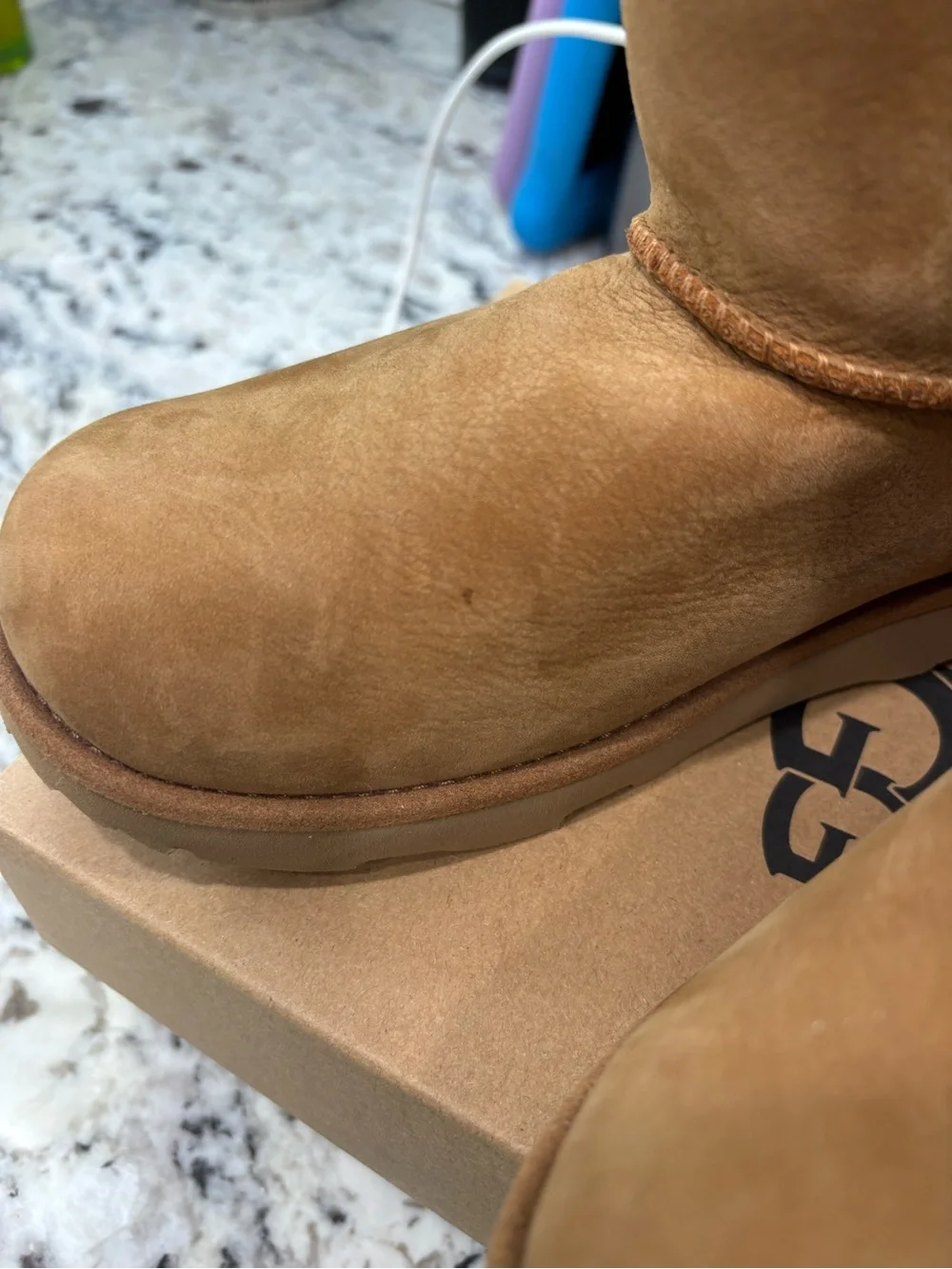 UGG Kids Chestnut Suede Shearling Boots - brand new, no tags/box